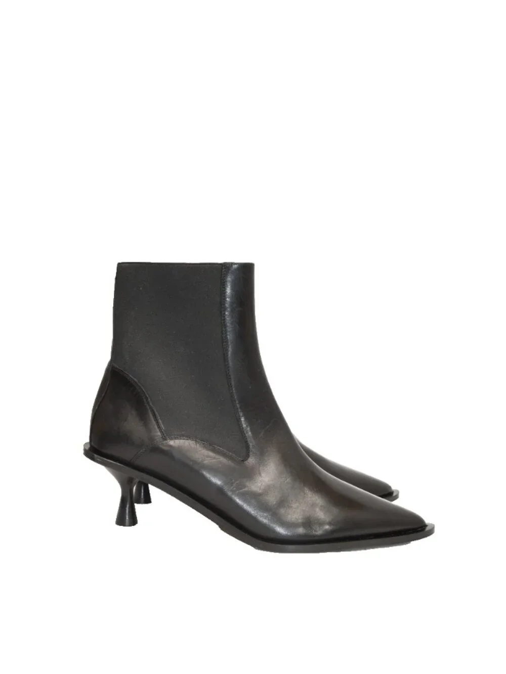 $800 ATP ATELIER Trino Black Leather Ankle boots POINTY KITTEN BLACK 41 (TF21)